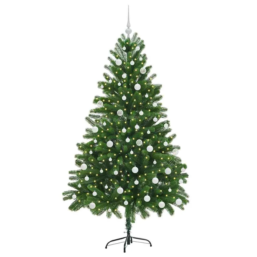 Sapin de Noël avec 300 LED avec support Vert 180 cm PE - 3