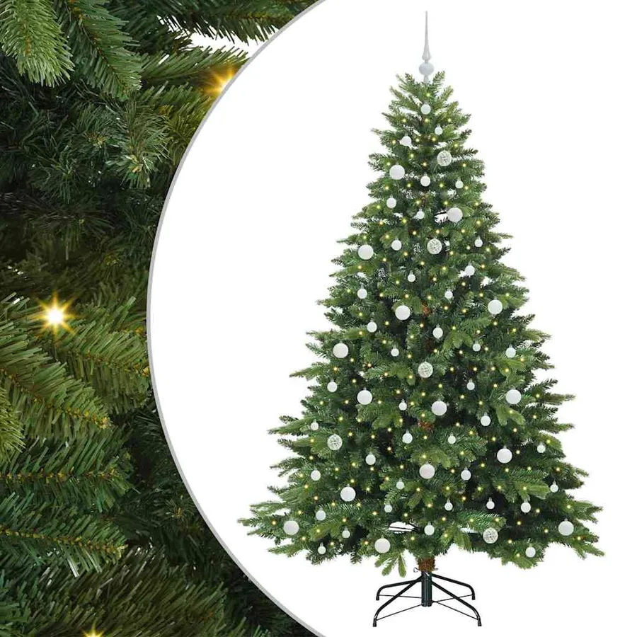 Sapin de Noël artificiel avec 300 LED Vert 210 cm PE et PVC - 2