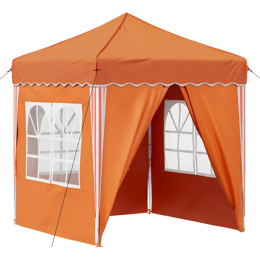 Tente de fête pop-up 195 x 195 x 245 cm Orange Tissu Oxford - 2