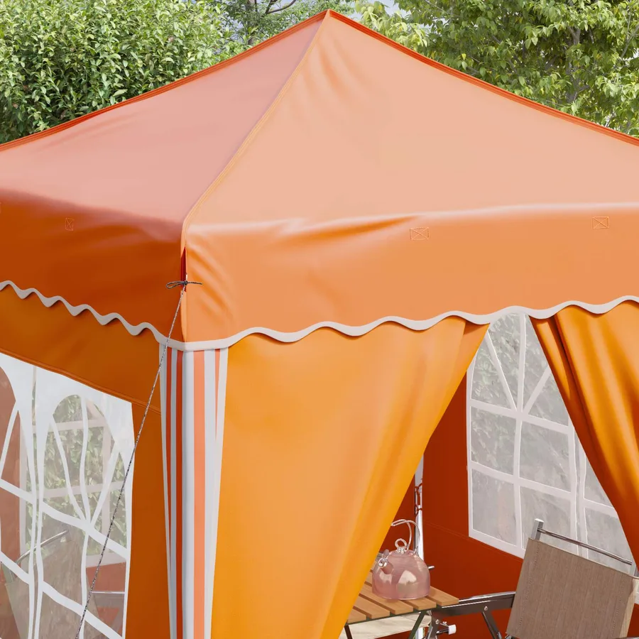 Tente de fête pop-up 195 x 195 x 245 cm Orange Tissu Oxford - 4