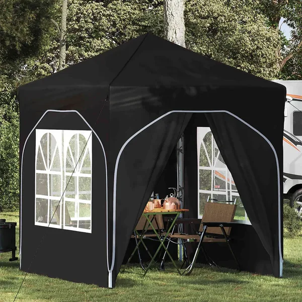 Tente de fête pop-up 192 x 192 x 245 cm Noir