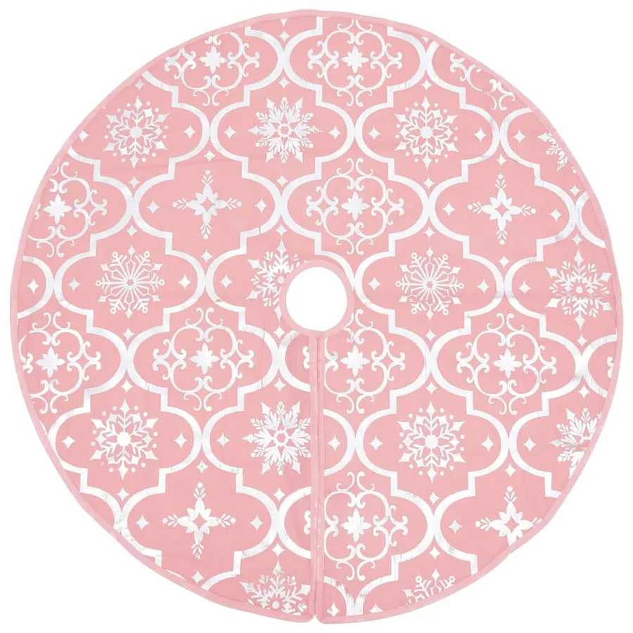 Jupe de sapin de Noël de luxe avec chaussette Rose 122 cm Tissu - 3