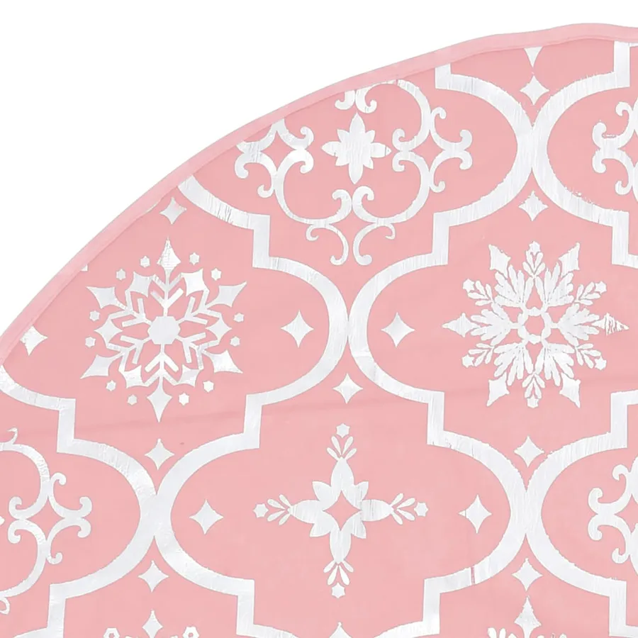 Jupe de sapin de Noël de luxe avec chaussette Rose 122 cm Tissu - 6
