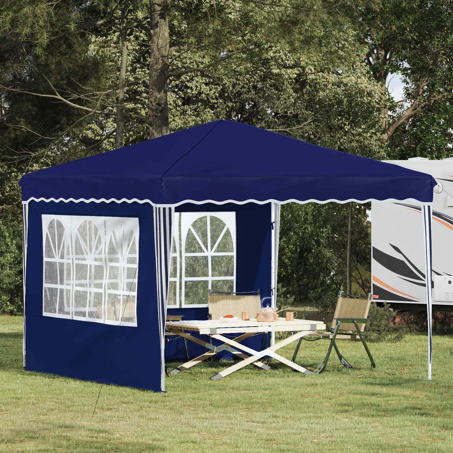 Tente de fête pop-up 288 x 288 x 245 cm Bleu Tissu Oxford