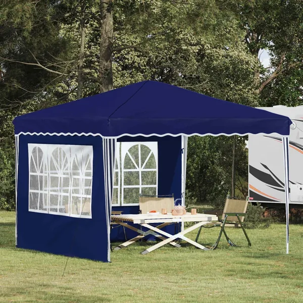 Tente de fête pop-up 288 x 288 x 245 cm Bleu Tissu Oxford