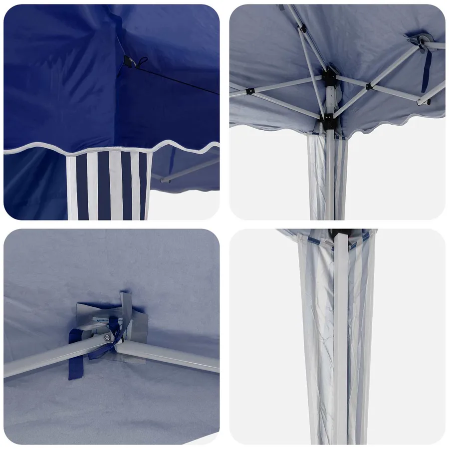 Tente de fête pop-up 288 x 288 x 245 cm Bleu Tissu Oxford - 11