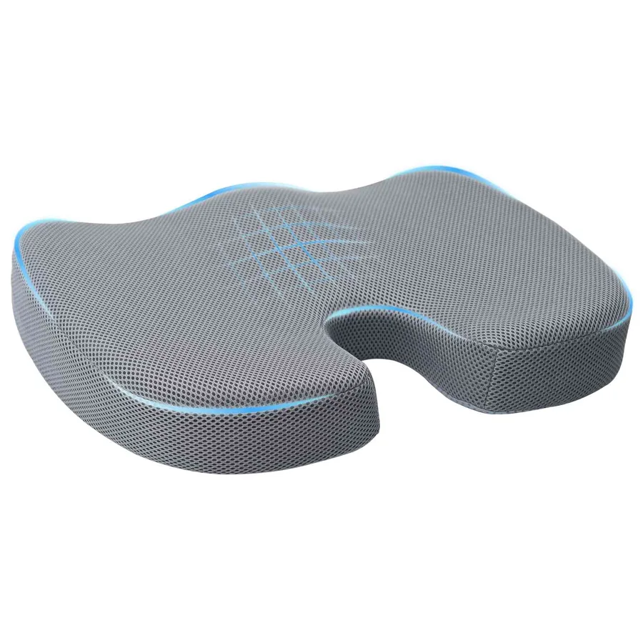 Coussin d’assise Gris 47 x 37 x 8 cm Mousse à mémoire de forme