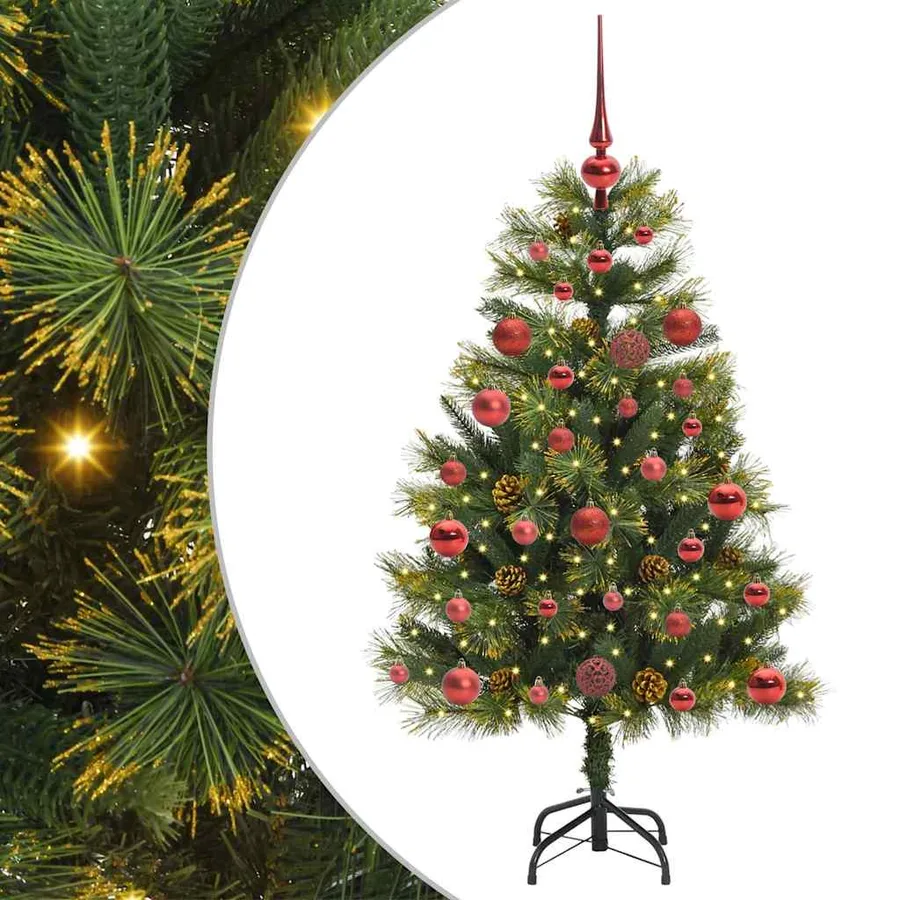 Sapin de Noël artificiel avec branches pliables et cônes 120 cm - 2
