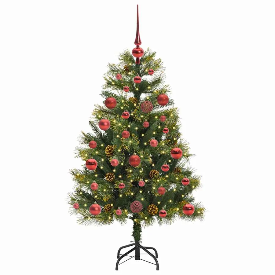 Sapin de Noël artificiel avec branches pliables et cônes 120 cm - 3