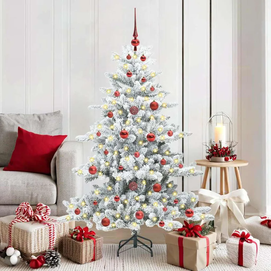 Sapin de Noël Artificiel à Branches Articulées Blanc 150 cm