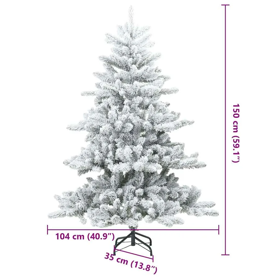 Sapin de Noël Artificiel à Branches Articulées Blanc 150 cm - 17