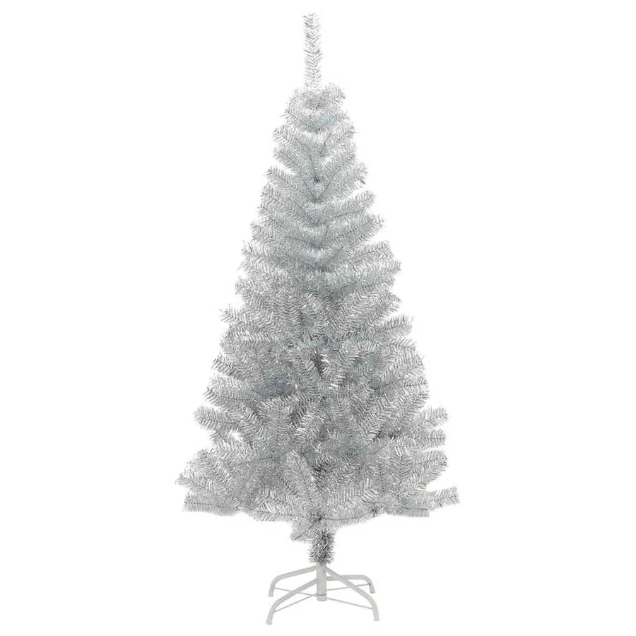Sapin de Noël avec 150 LED avec support Argent 120 cm PET - 5