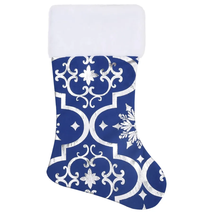Jupe de sapin de Noël de luxe avec chaussette Bleu 122 cm Tissu - 4