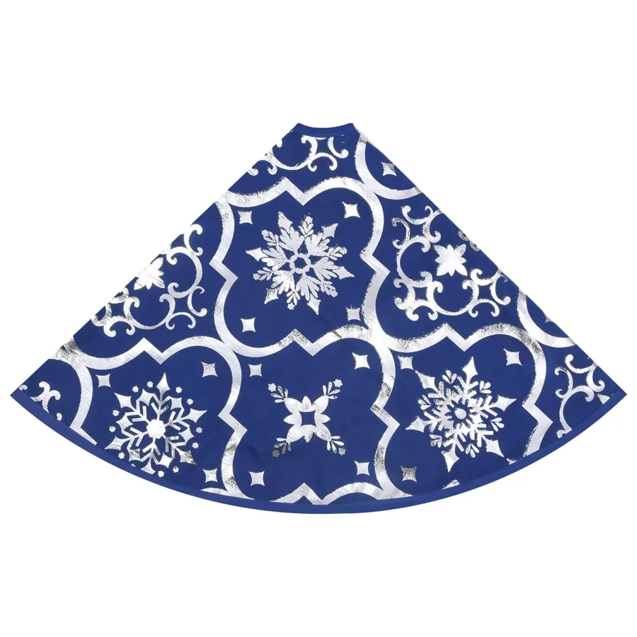 Jupe de sapin de Noël de luxe avec chaussette Bleu 122 cm Tissu - 5