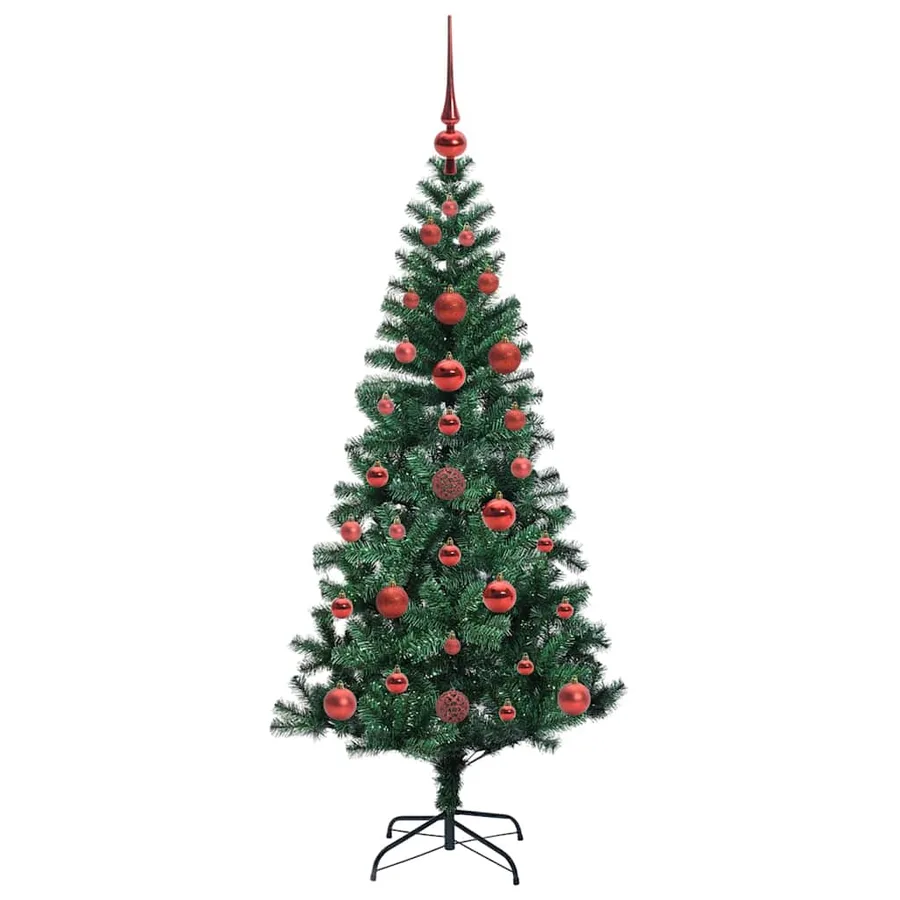 Sapin de Noël artificiel pré-éclairé Vert 120 cm PVC et métal - 4
