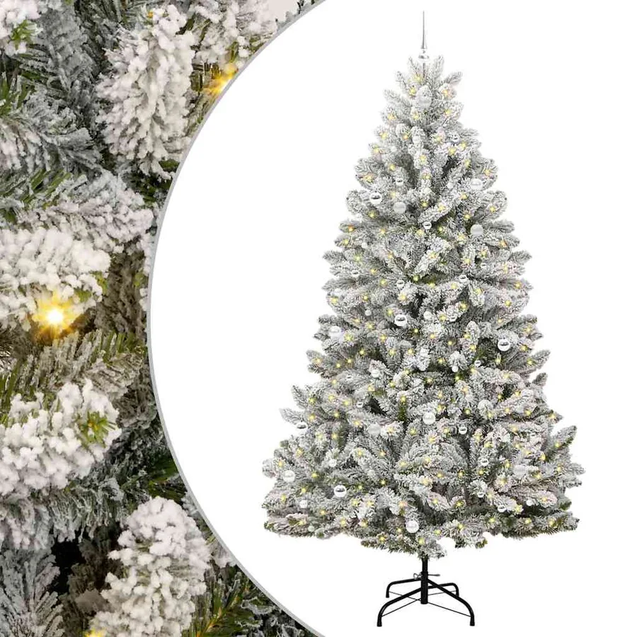 Sapin de Noël artificiel Vert et blanc 270 cm PVC et métal - 2