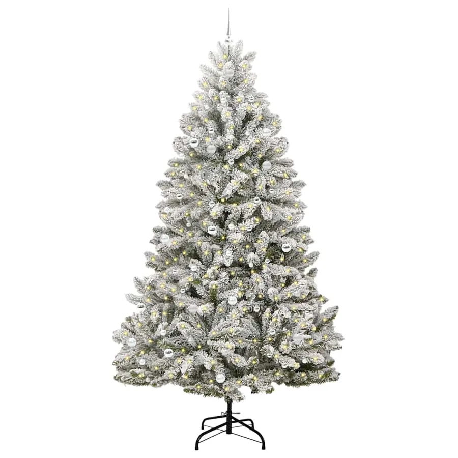 Sapin de Noël artificiel Vert et blanc 270 cm PVC et métal - 3