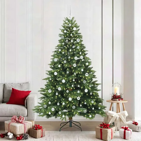 Sapin de Noël artificiel avec 300 LED Vert 210 cm PE et PVC