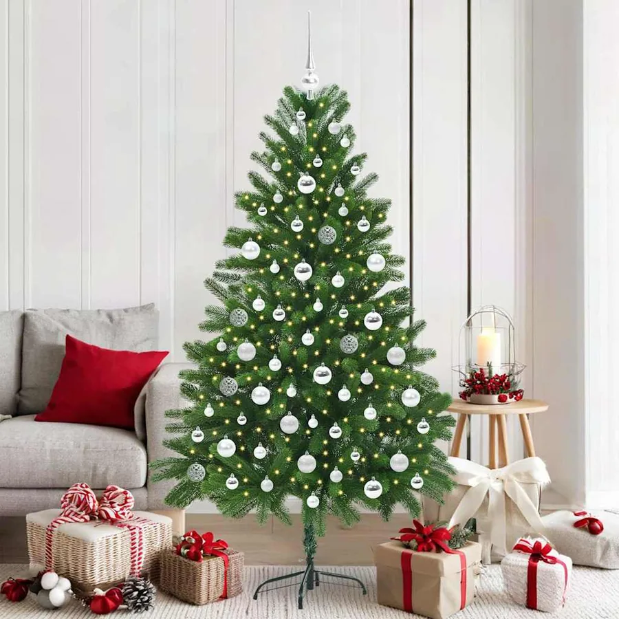 Sapin de Noël avec 300 LED avec support Vert 180 cm PE