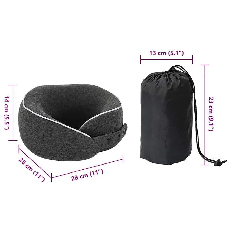 Coussin de voyage pour le cou Gris foncé - 12