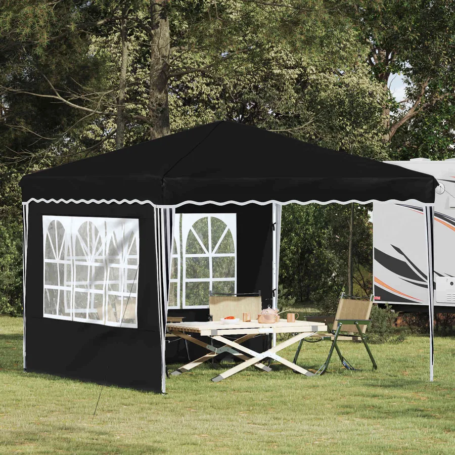 Tente de fête pop-up 288 x 288 x 245 cm Noir Tissu Oxford