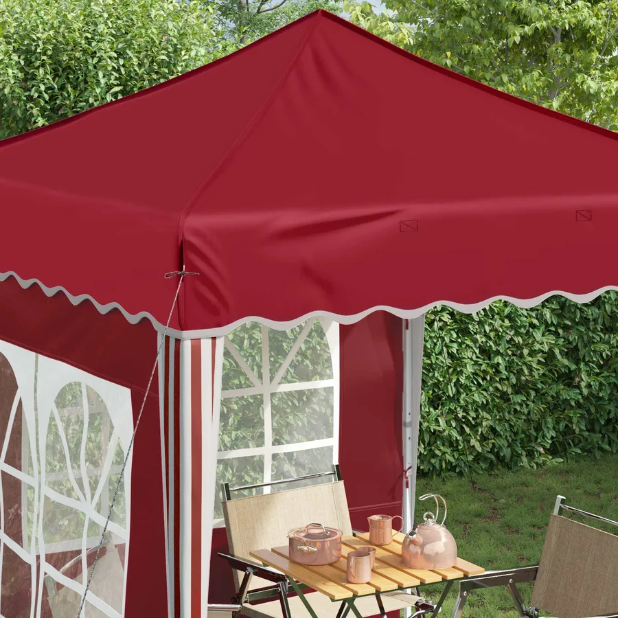 Tente de fête pop-up 195 x 195 x 245 cm Bordeaux Tissu Oxford - 4