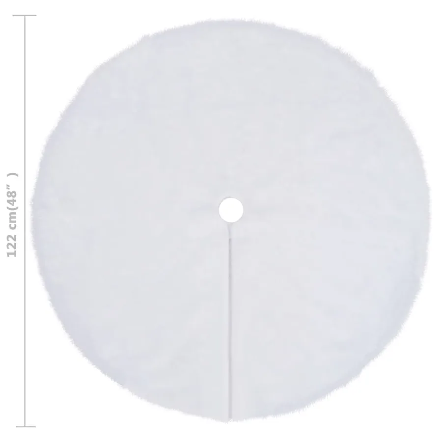 Jupe de sapin de Noël blanche 122 cm en fausse fourrure - 6