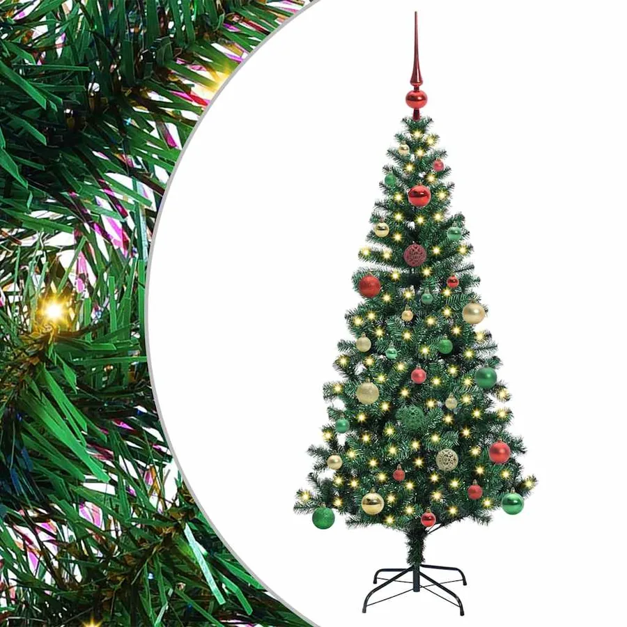 Sapin de Noël artificiel pré-éclairé Vert 150 cm PVC et métal - 2