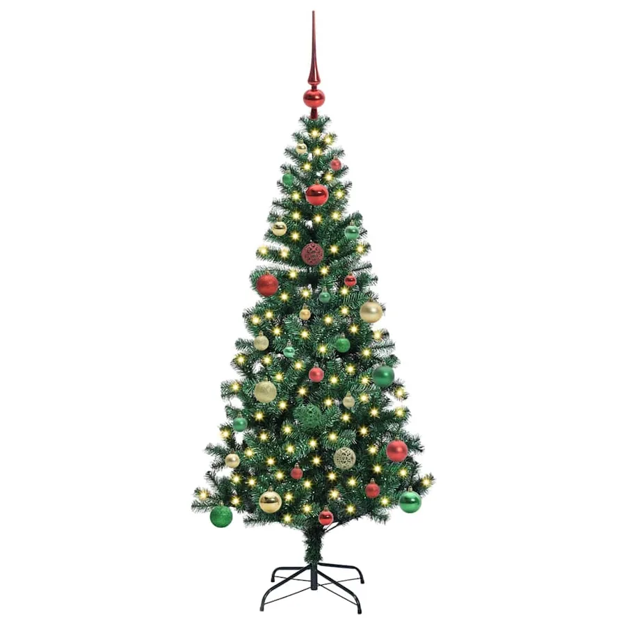 Sapin de Noël artificiel pré-éclairé Vert 150 cm PVC et métal - 3