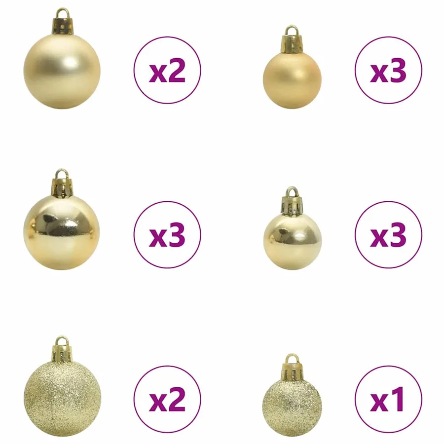 Arbre de Noël artificiel pré-éclairé avec ensemble de boules - 4