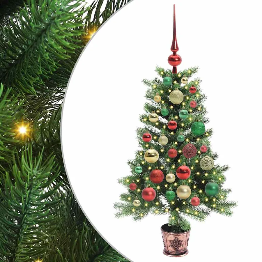 Sapin de Noël avec 150 LED avec support Vert 90 cm PE - 2