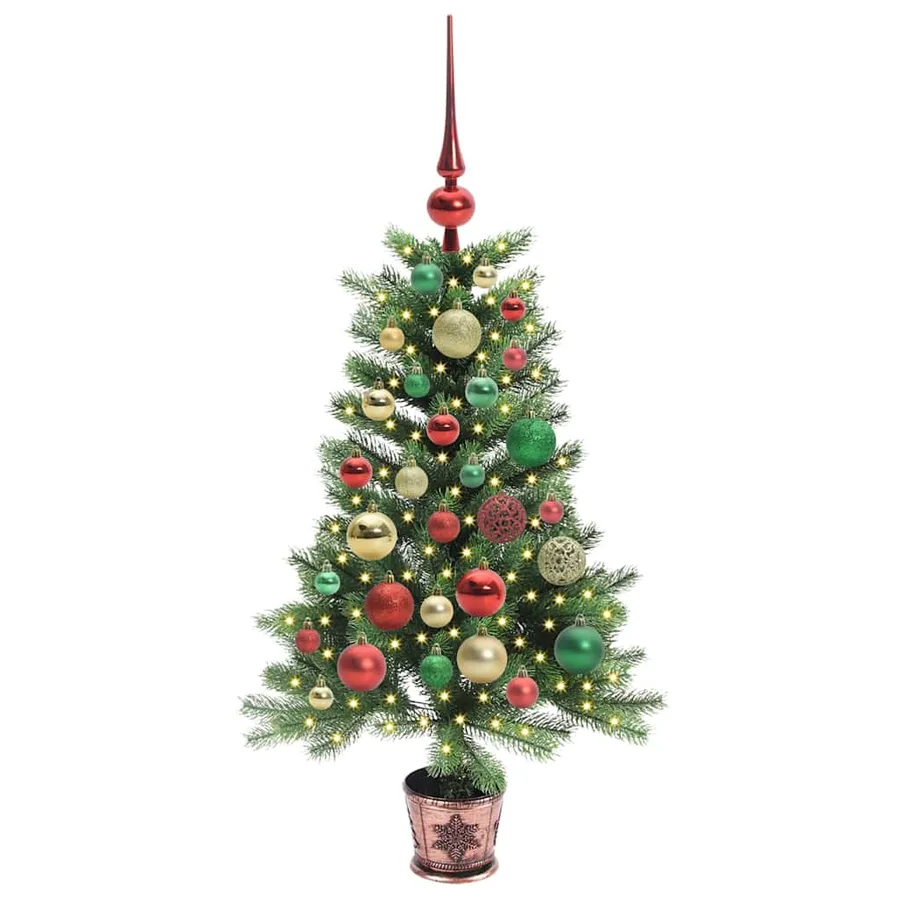 Sapin de Noël avec 150 LED avec support Vert 90 cm PE - 3