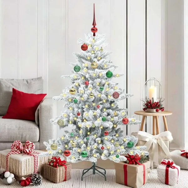 Sapin de Noël Artificiel à Branches Articulées Blanc 150 cm