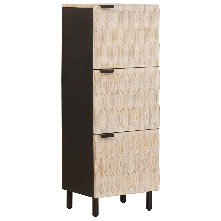 Haut Armoire avec porte Finition Lavage Blanc 40 x 33 x 110 cm