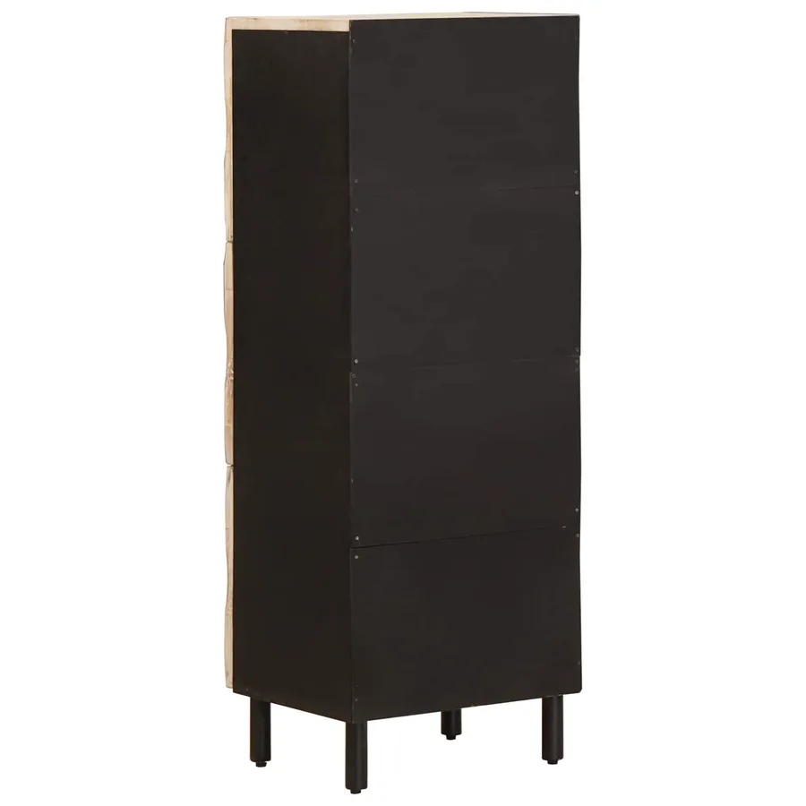 Haut Armoire avec porte Finition Lavage Blanc 40 x 33 x 110 cm - 5