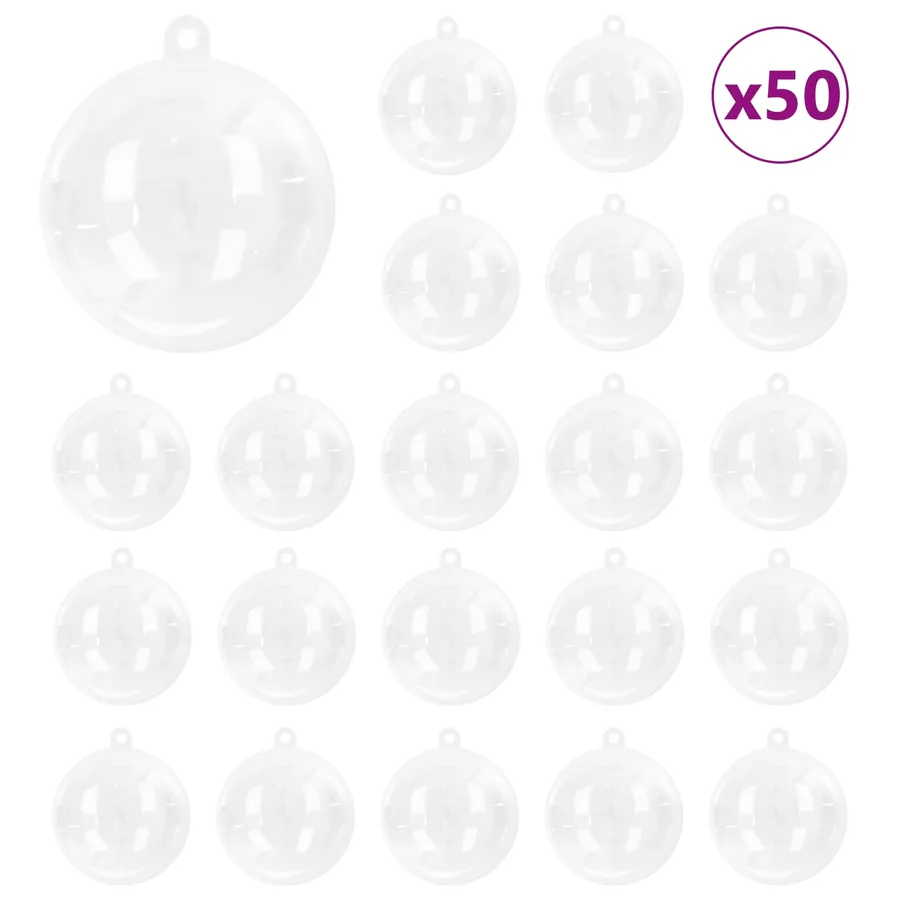 Ensemble de Boules de Noël 50 pcs Transparent Ø 5 cm - 2