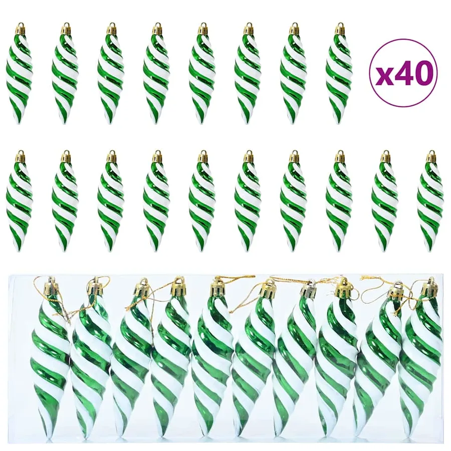 Boule en forme de spirale de Noël 40 pcs Vert Plastique - 2