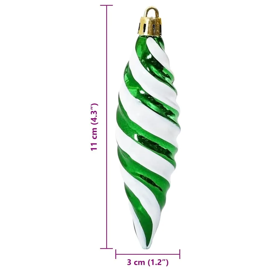 Boule en forme de spirale de Noël 40 pcs Vert Plastique - 6