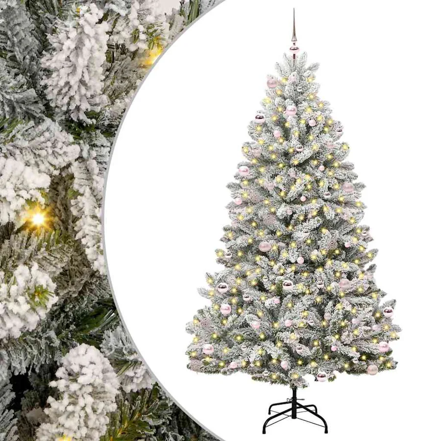 Sapin de Noël artificiel Vert et blanc 240 cm PVC et métal - 2