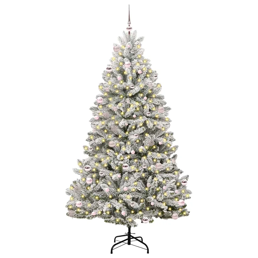 Sapin de Noël artificiel Vert et blanc 240 cm PVC et métal - 3