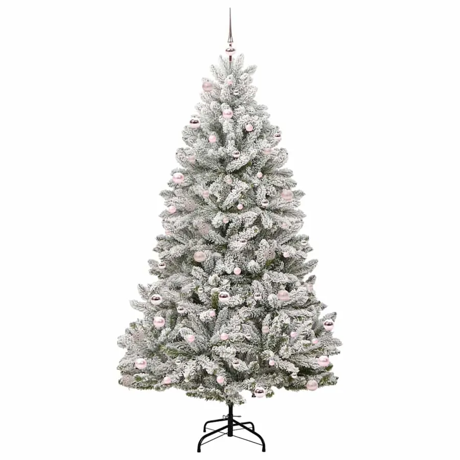 Sapin de Noël artificiel Vert et blanc 240 cm PVC et métal - 4