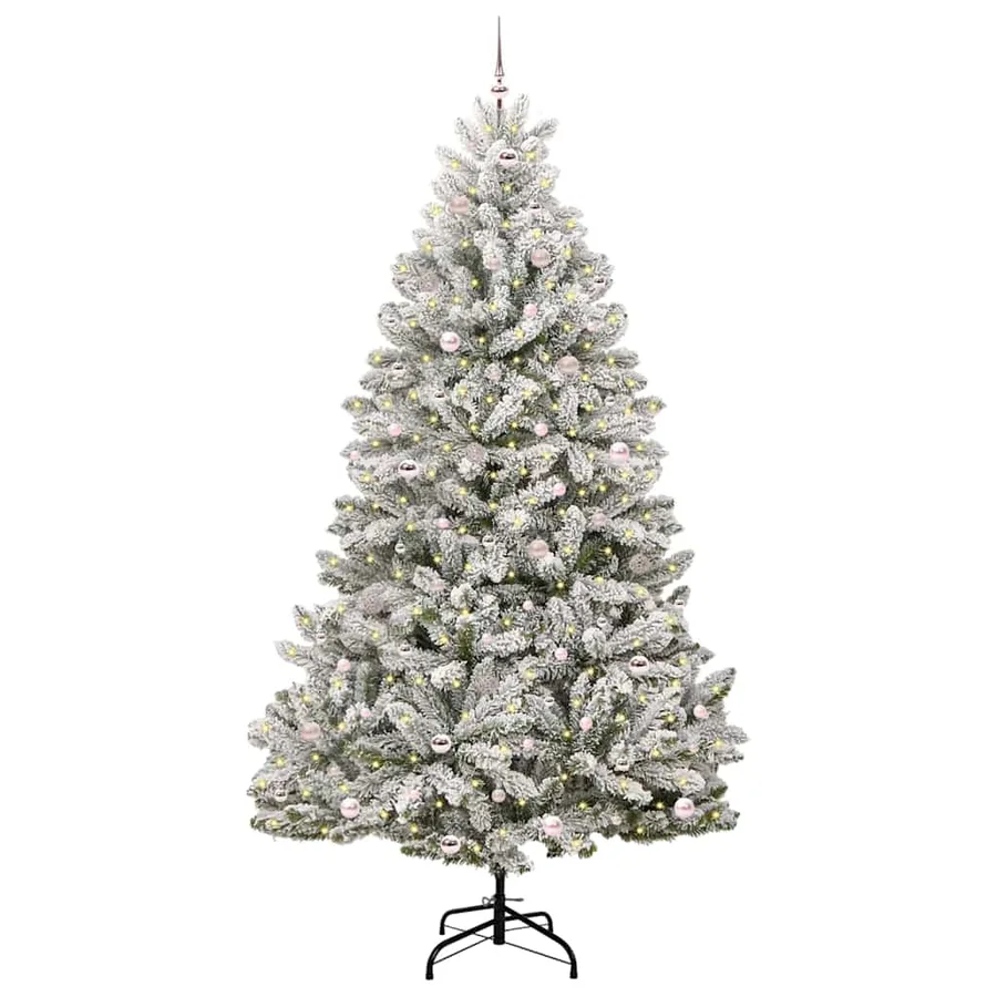 Sapin de Noël artificiel Vert et blanc 270 cm PVC et métal - 3