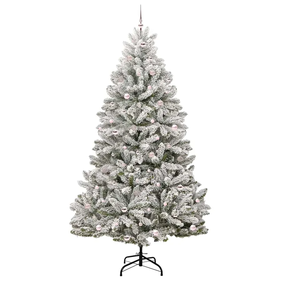 Sapin de Noël artificiel Vert et blanc 270 cm PVC et métal - 4