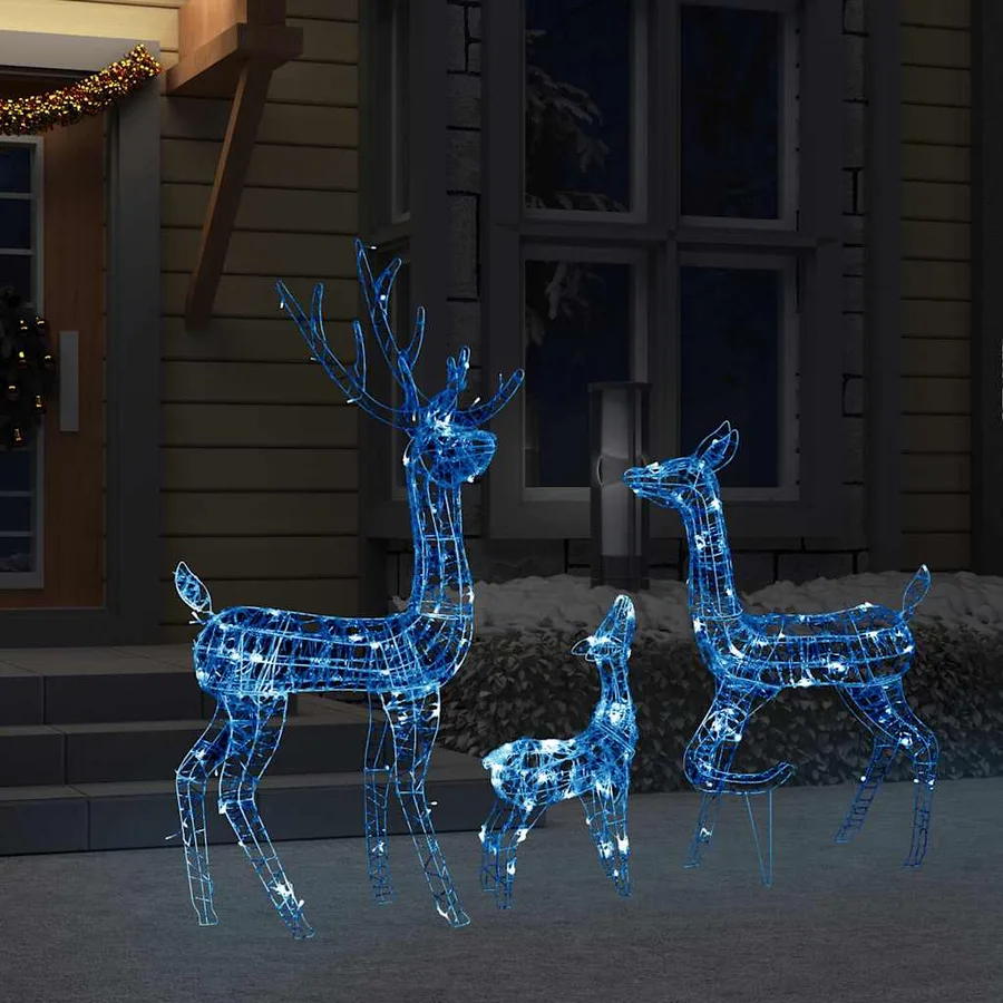 Famille de rennes de décoration Acrylique 300 LED bleu - 3