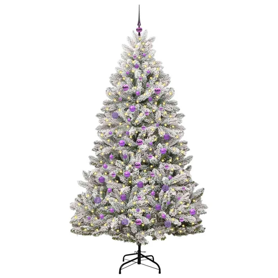Sapin de Noël artificiel Vert et blanc 210 cm PVC et métal - 3