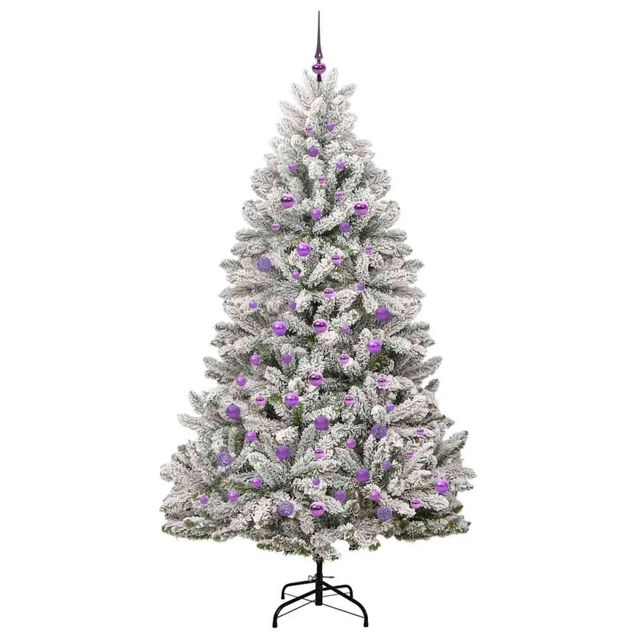 Sapin de Noël artificiel Vert et blanc 210 cm PVC et métal - 4