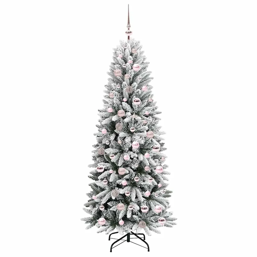 Sapin de Noël artificiel avec 300 LED avec support Blanc 180 cm - 4