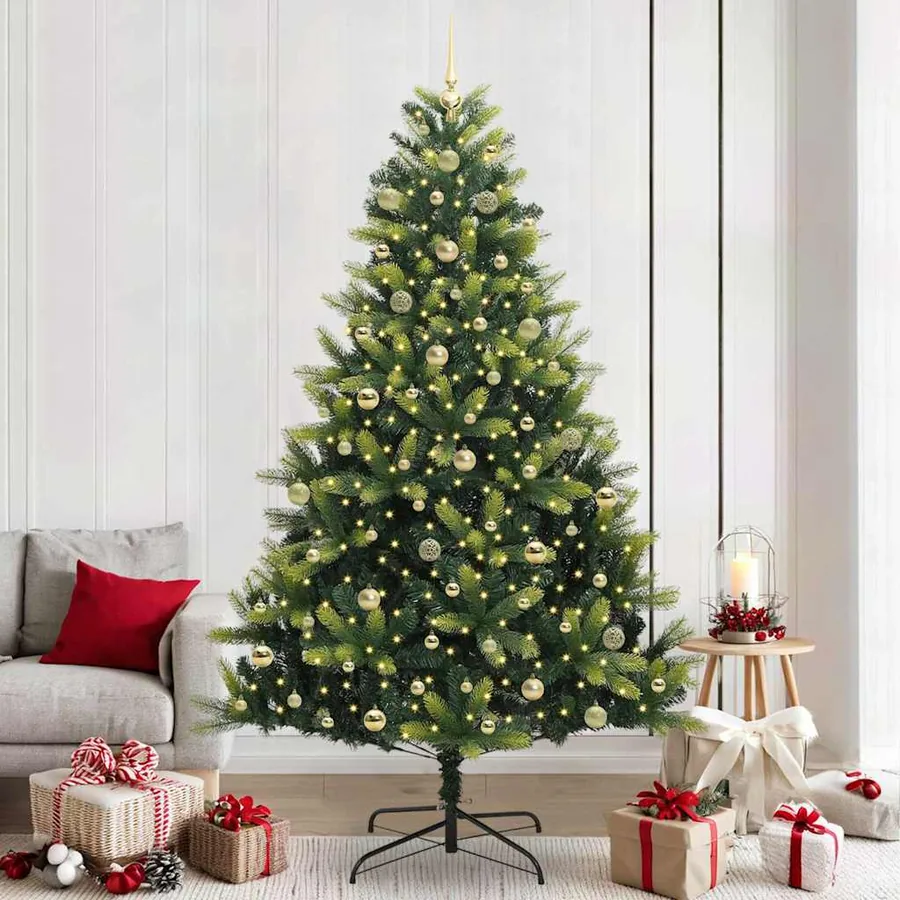 Arbre de Noël artificiel en silicone flexible 300 LEDs 240 cm