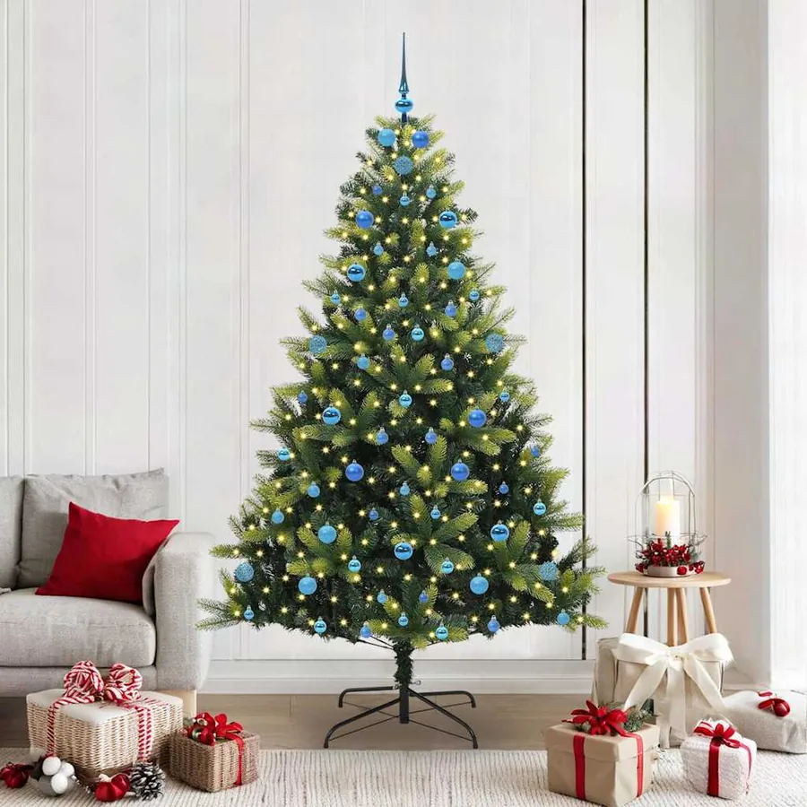Arbre de Noël artificiel en silicone flexible 300 LEDs 210 cm