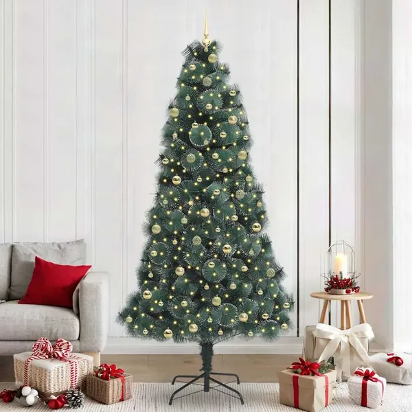 Arbre de Noël artificiel pré-éclairé avec ensemble de boules